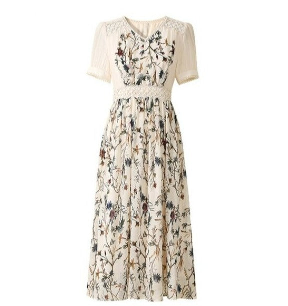 Vestido 40s Flores Azul