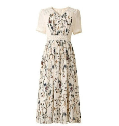 Vestido 40s Flores Azul