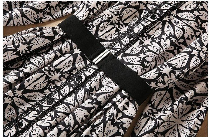 Vestido 40s Flores Negro