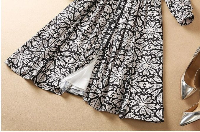 Vestido 40s Flores Negro