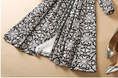 Vestido 40s Flores Negro