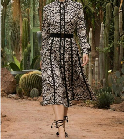 Vestido 40s Flores Negro