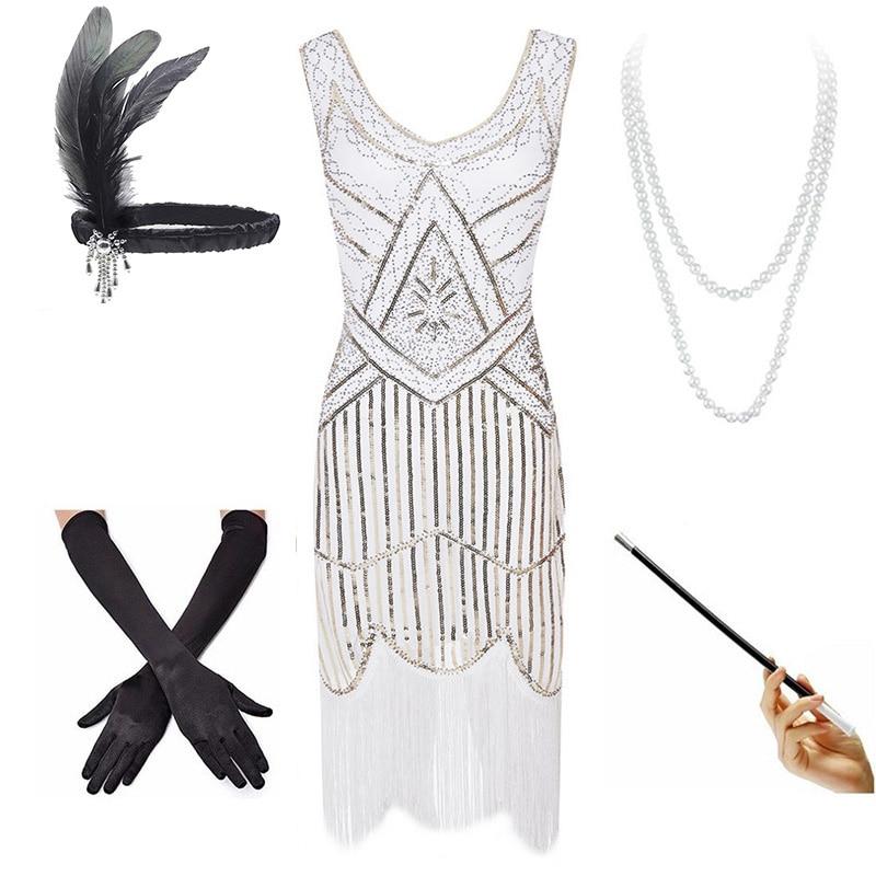 Vestido Blanco Años 20 Vintage