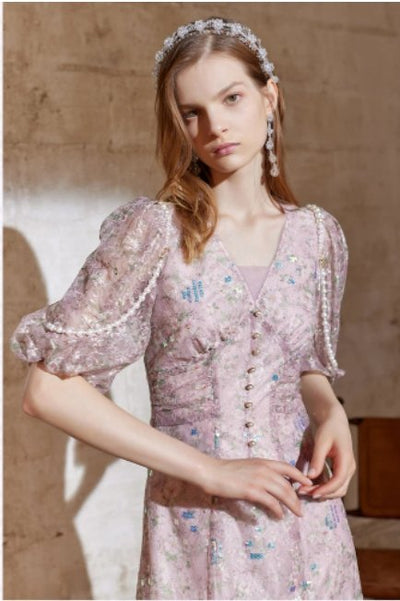 Vestido Rosa Clásico 40s 50s