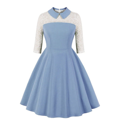 Vestido Años 50 Con Encaje