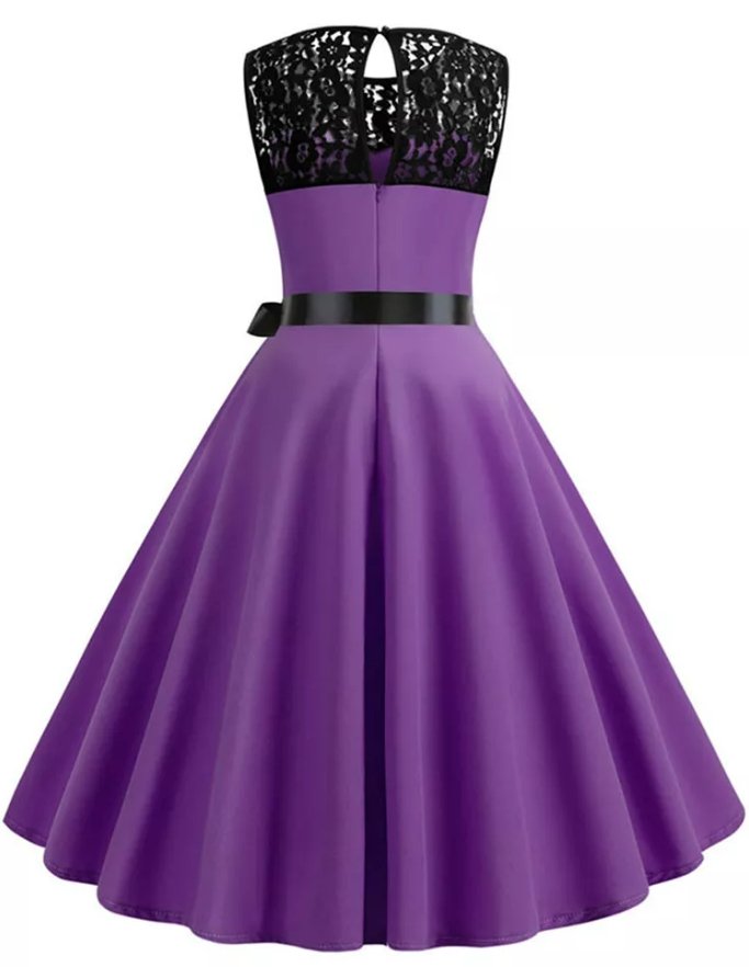 Vestido 50s Flare Morado