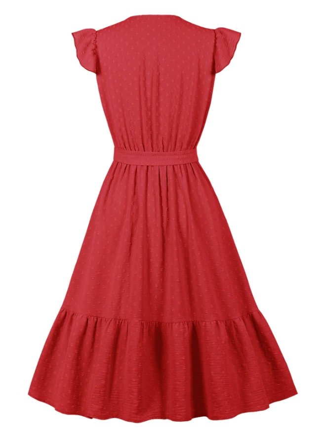 Vestido Rojo De Verano De Los Años 50