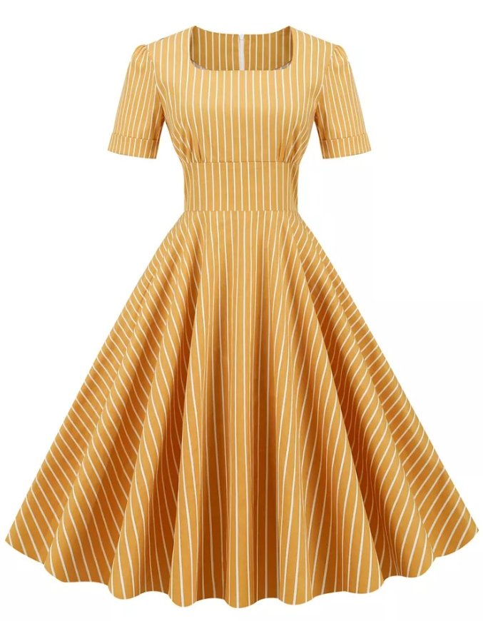 Vestido Retro 50s Amarillo