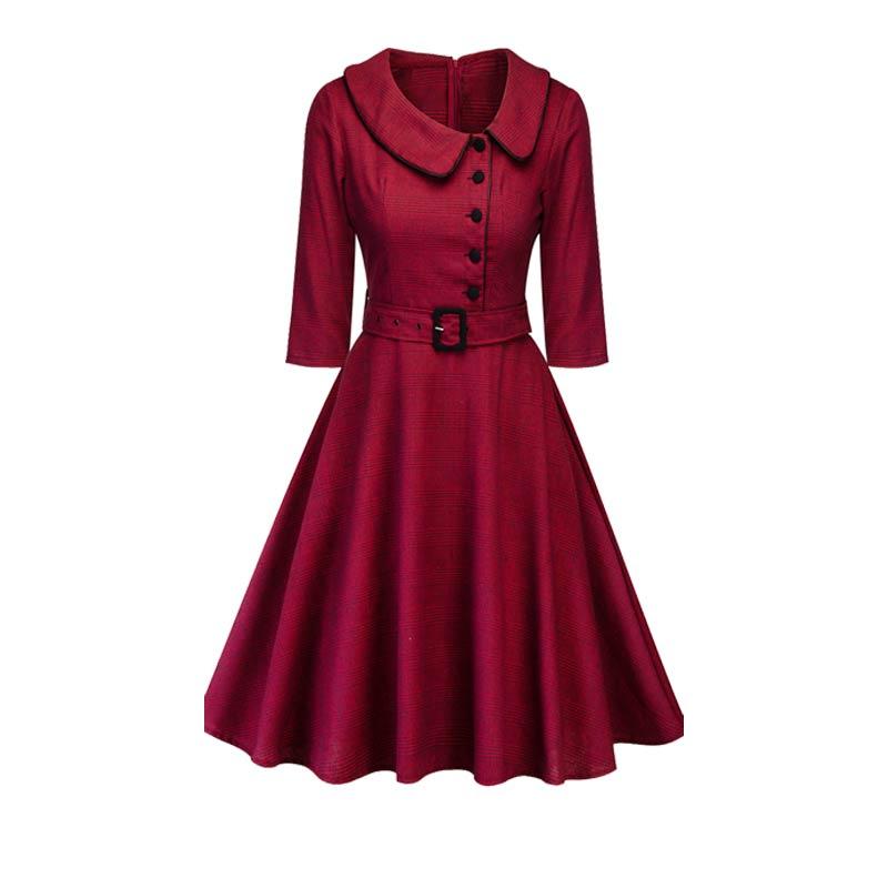 Vestido Vintage 50s Burdeos