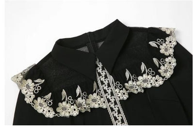 Vestido Vintage Cuello Peter Pan Negro