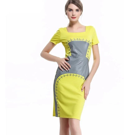 Vestido Vintage Lápiz Chic Amarillo
