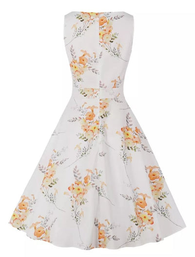 Vestido Largo Vintage 50s Blanco