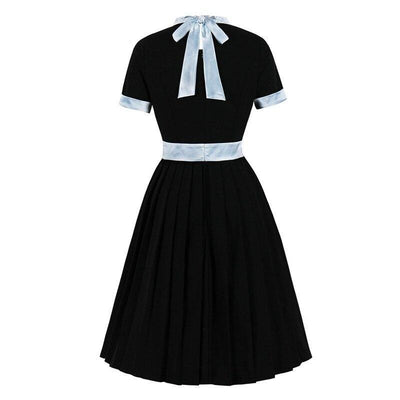 Vestido Vintage Negro Plateado