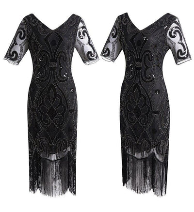 Vestido De Encaje De Lentejuelas De Los Años 20