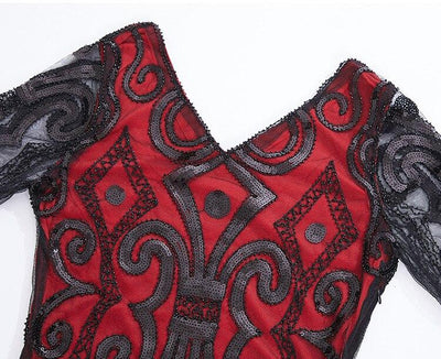 Vestido De Encaje Rojo De Los Años 20