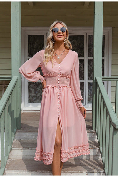 Vestido Largo Gasa Vintage