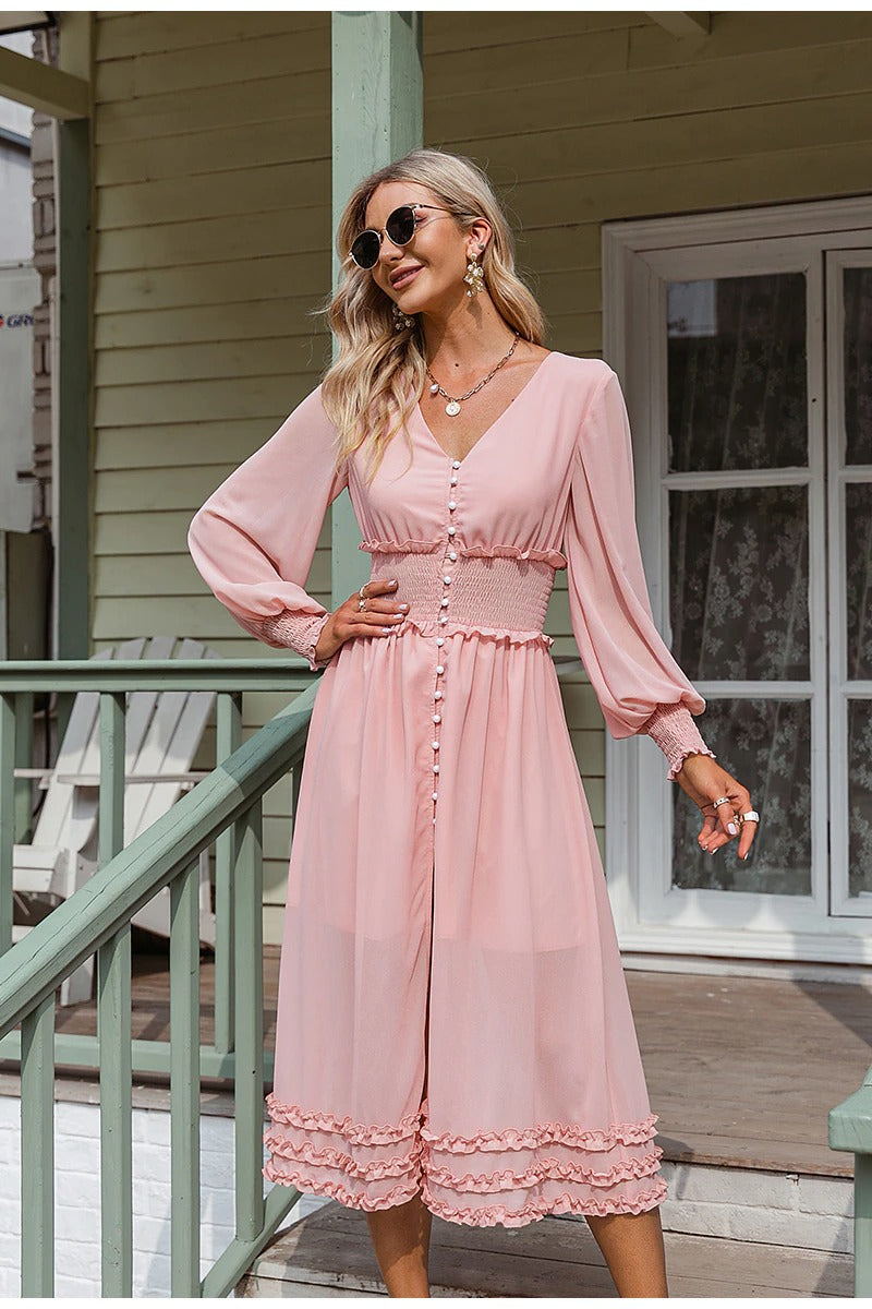 Vestido Largo Gasa Vintage