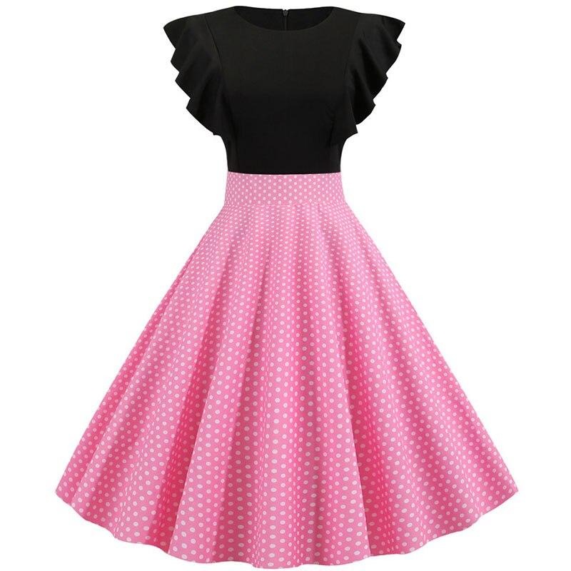 Vestido Estilo Rockabilly Con Mangas Casquillo