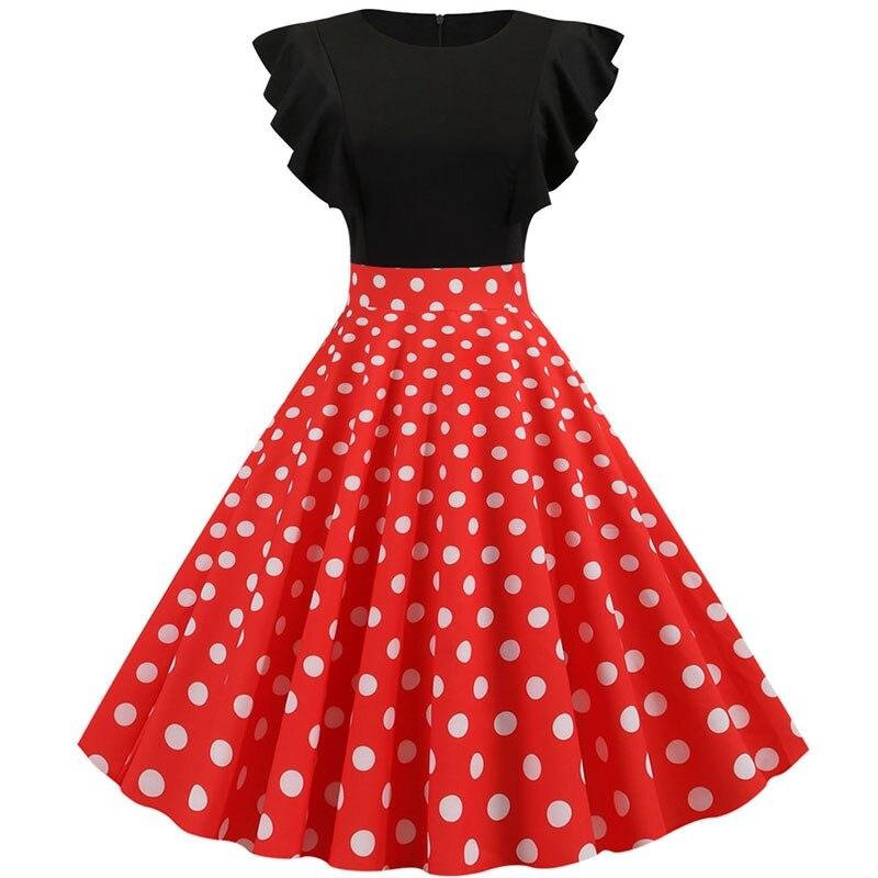 Vestido Estilo Rockabilly Con Mangas Casquillo