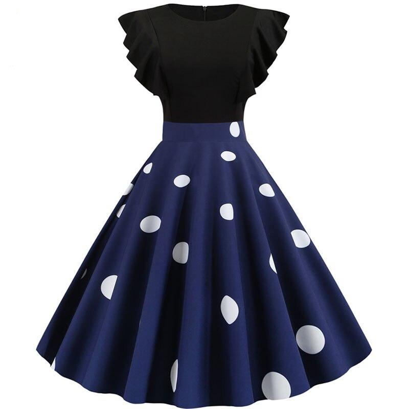Vestido Estilo Rockabilly Con Mangas Casquillo