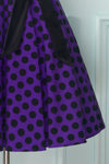 Vestido Halter Morado Con Lunares Negros