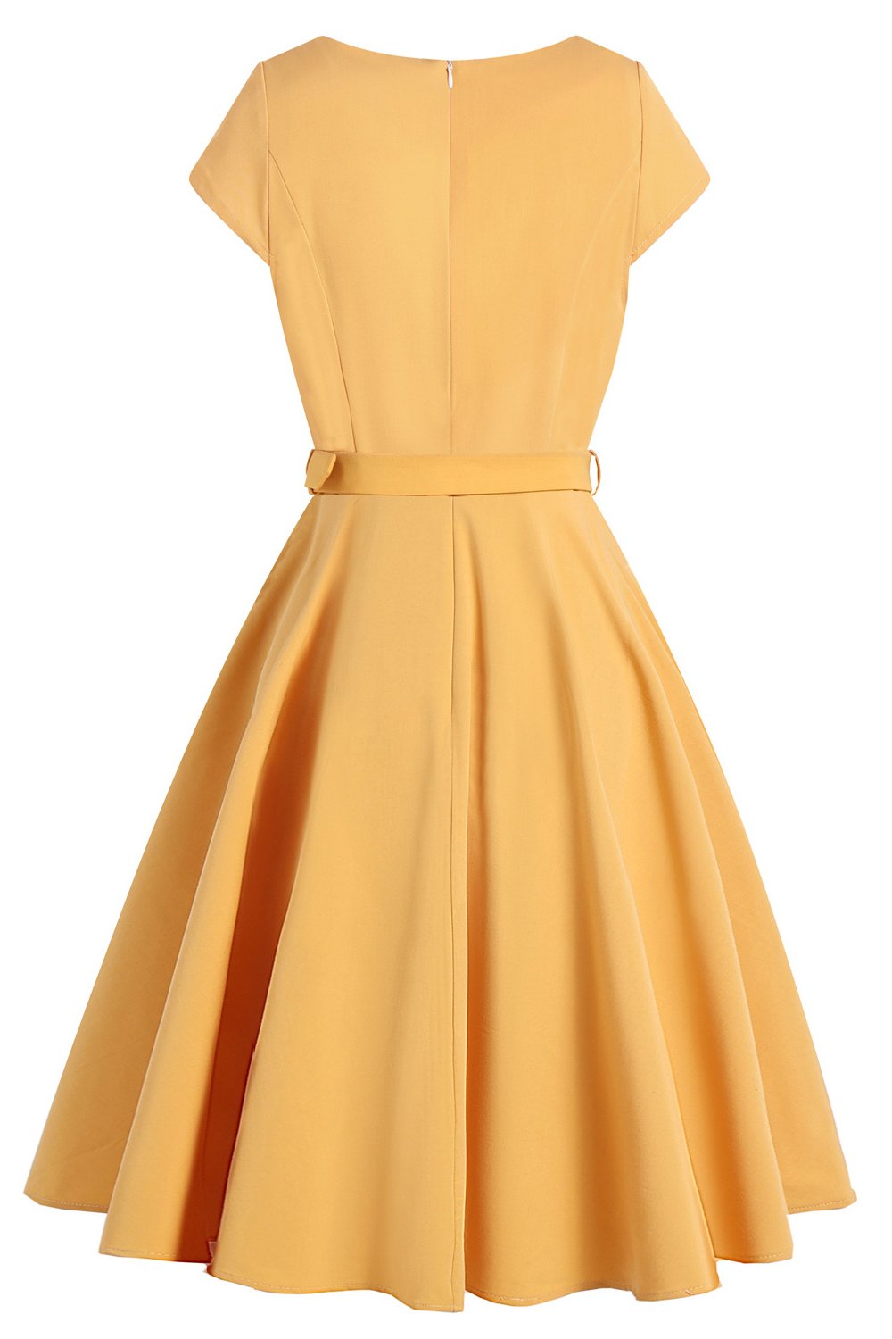 Vestido Midi Vintage 1950s Amarillo