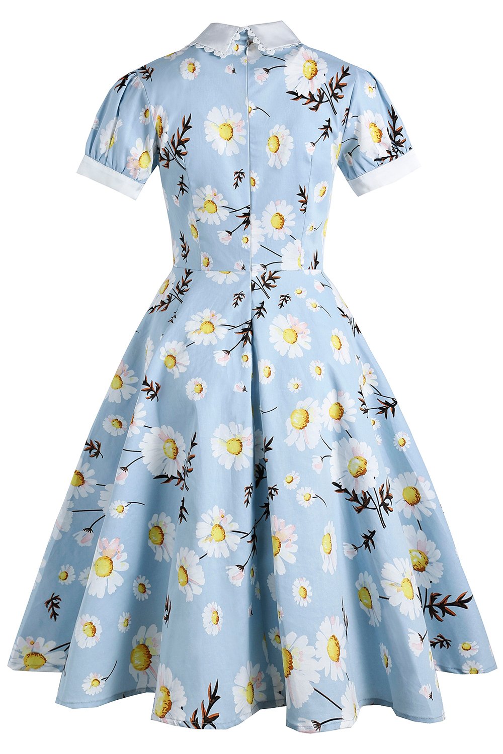 Vestido De Verano Con Estampado Azul De Los Años 50