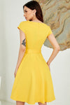 Vestido Amarillo Liso Años 50