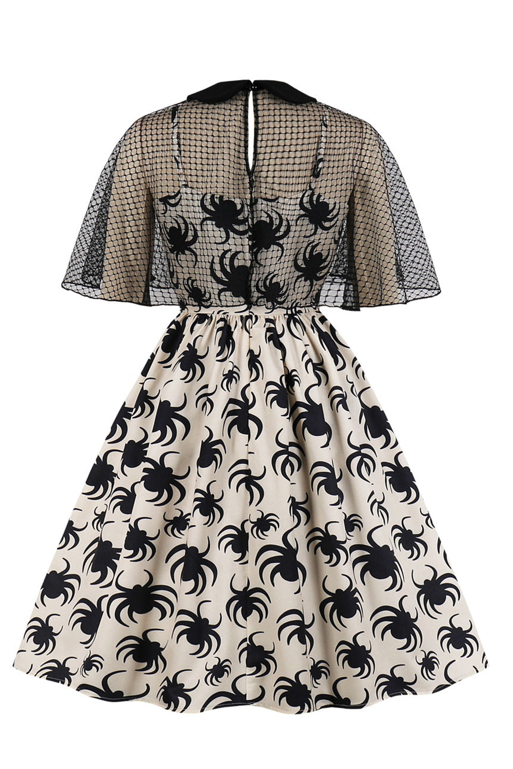 Vestido De Halloween Vintage Con Estampado De Araña Blanca