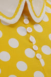 Vestido Estilo Vintage Con Lunares Amarillos