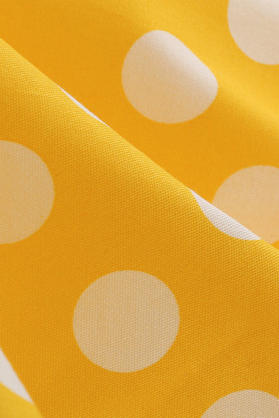 Vestido Estilo Vintage Con Lunares Amarillos