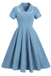 Vestido Azul Estilo Vintage 50's