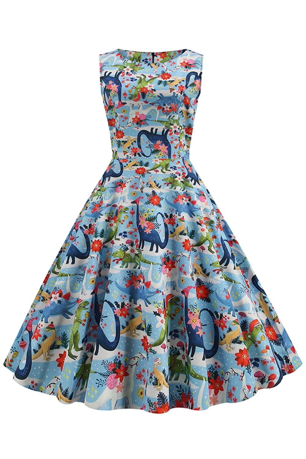 Vestido Floral De La Década De 1950