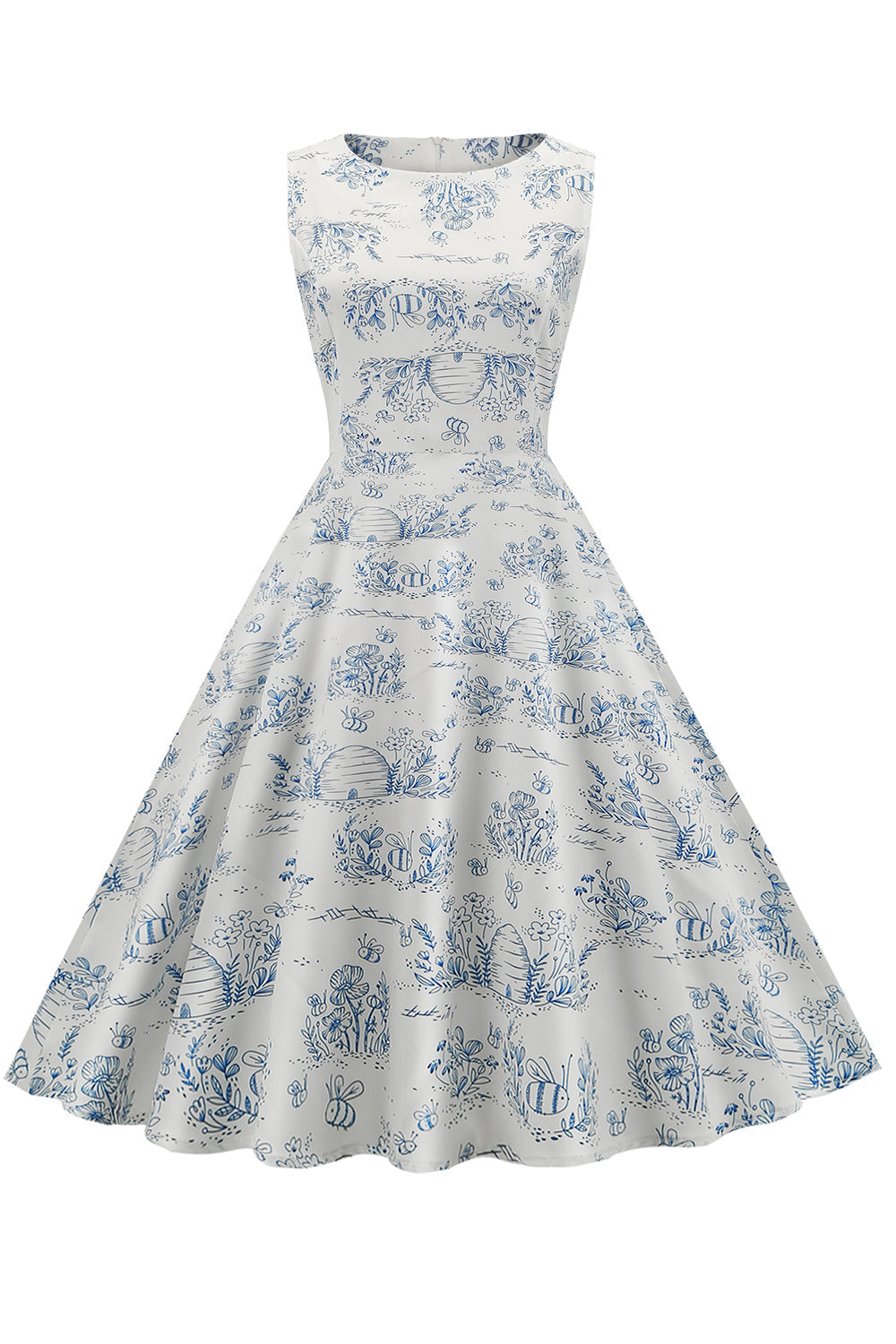 Vestido Vintage Con Estampado Floral De Los Años 50