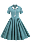 Vestido Cuadros Vintage Años 50