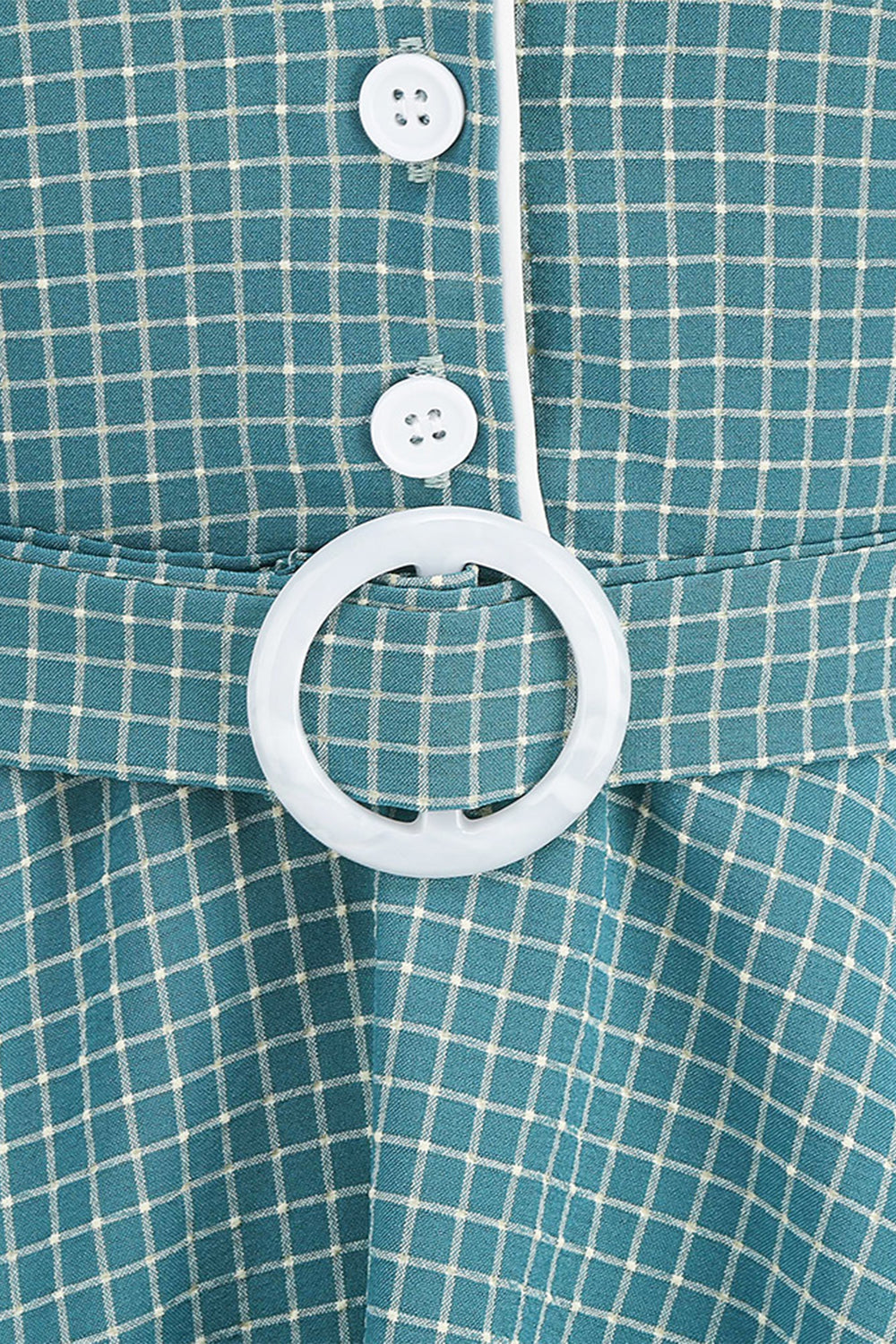 Vestido Vintage A Cuadros Con Cinturón De Los Años 50