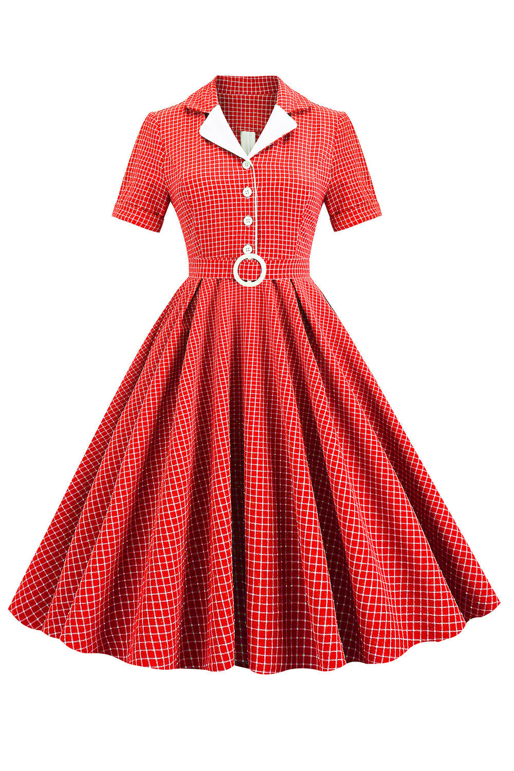 Vestido Cuadros Vintage Años 50