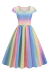 Vestido Arcoiris Estilo Años 50 Vintage