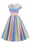 Vestido Arcoiris Estilo Años 50 Vintage