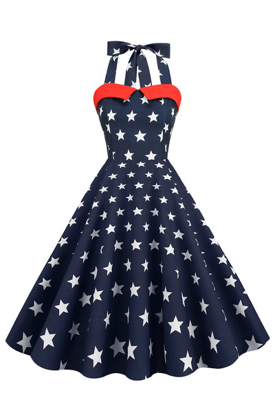 Vestido Vintage Con Estampado De Estrellas De Los Años 50