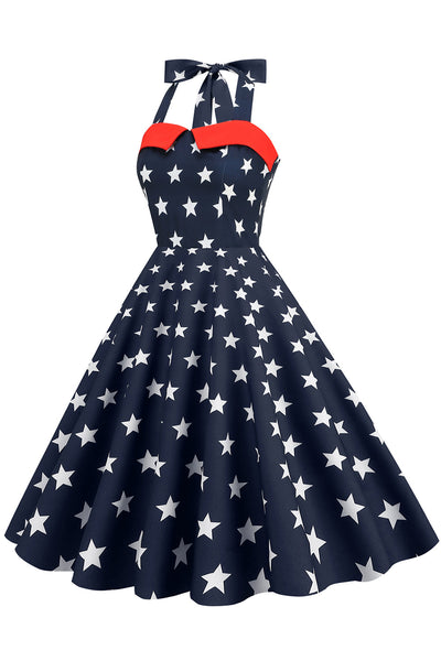 Vestido Vintage Con Estampado De Estrellas De Los Años 50