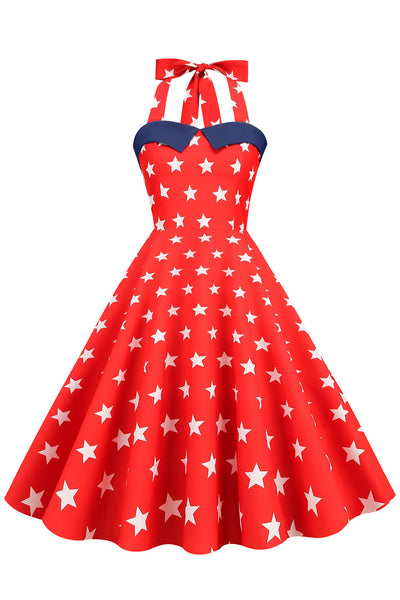 Vestido Vintage Con Estampado De Estrellas De Los Años 50