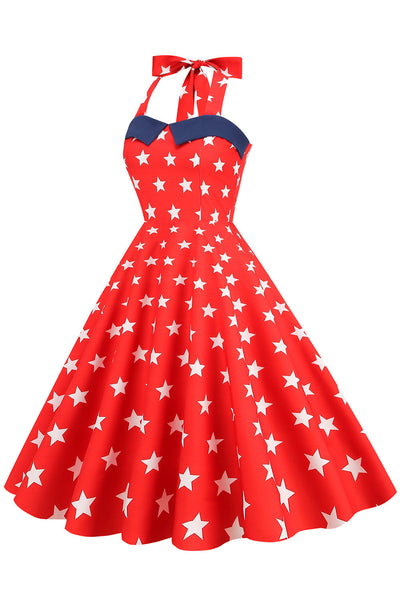 Vestido Vintage Con Estampado De Estrellas De Los Años 50