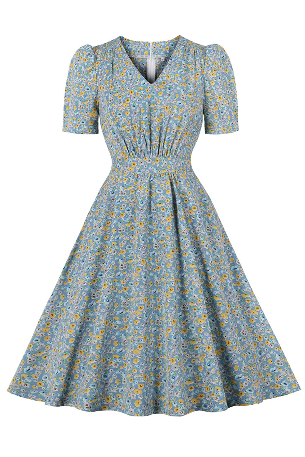 Vestido Trapecio Estampado Floral Años 50