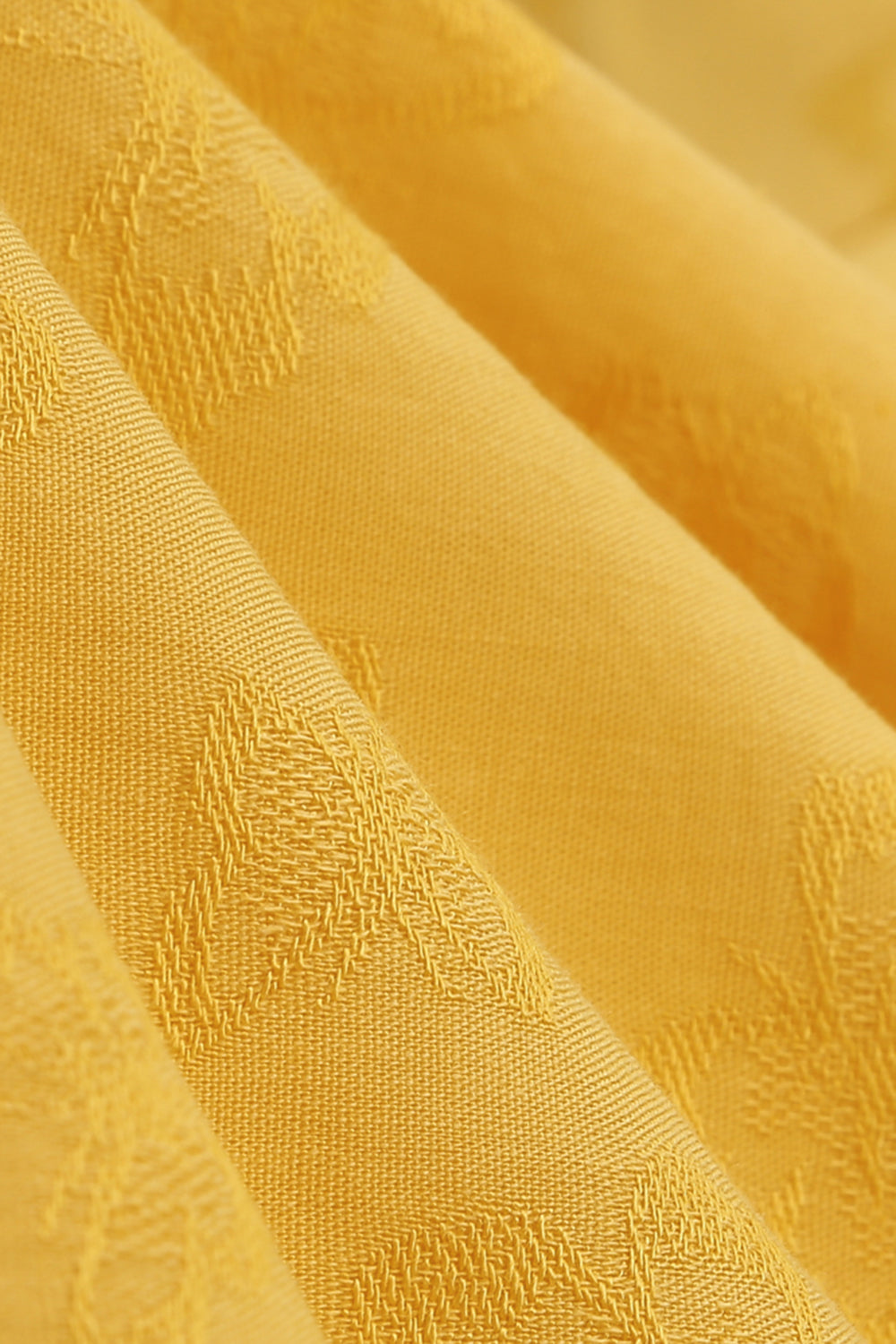 Vestido Amarillo Vintage Con Cuello Vuelto