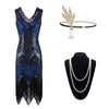 Vestido Gatsby 20s Azul Y Negro