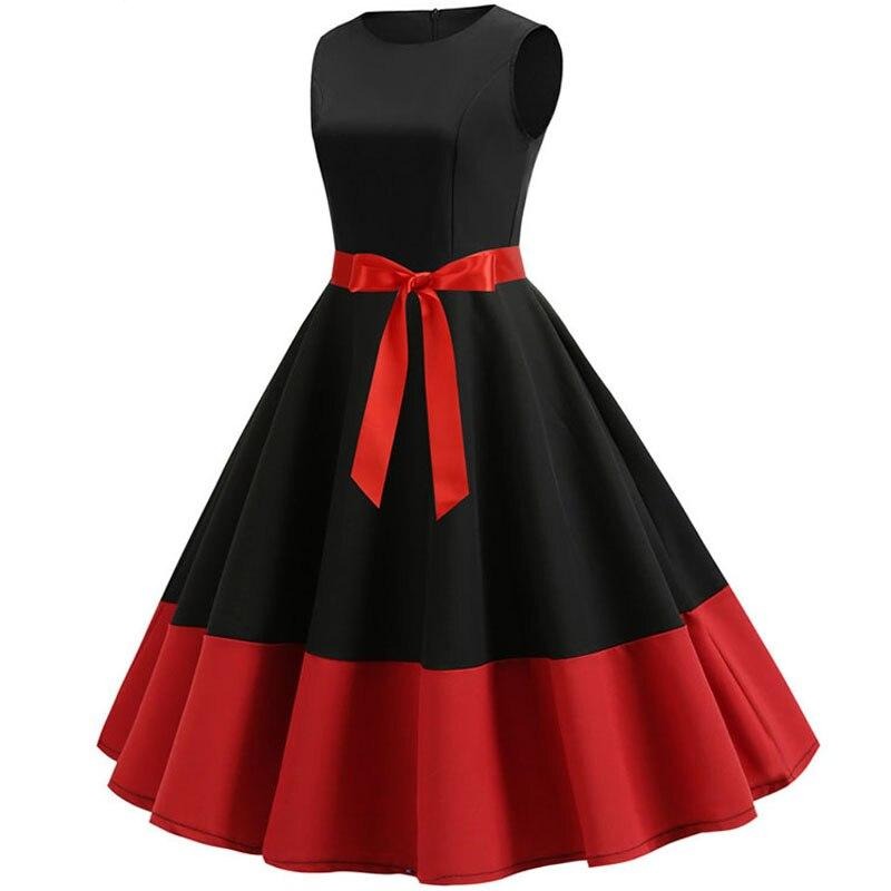Vestido Rockabilly Rojo Y Negro
