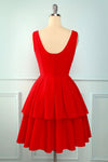 Vestido Vintage Rojo Con Volantes