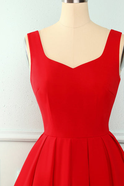 Vestido Vintage Rojo Con Volantes