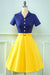 Vestido De Trapecio Vintage Con Cuello De Solapa